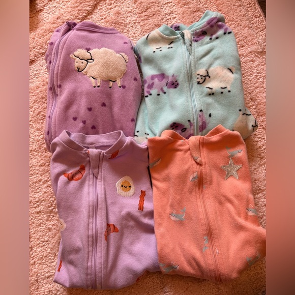 4 Pekkle Footies Pajamas Onesies Sleepers Size 3 Months - Picture 1 of 2